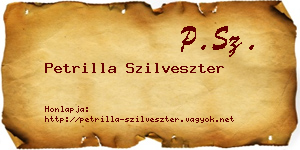 Petrilla Szilveszter névjegykártya